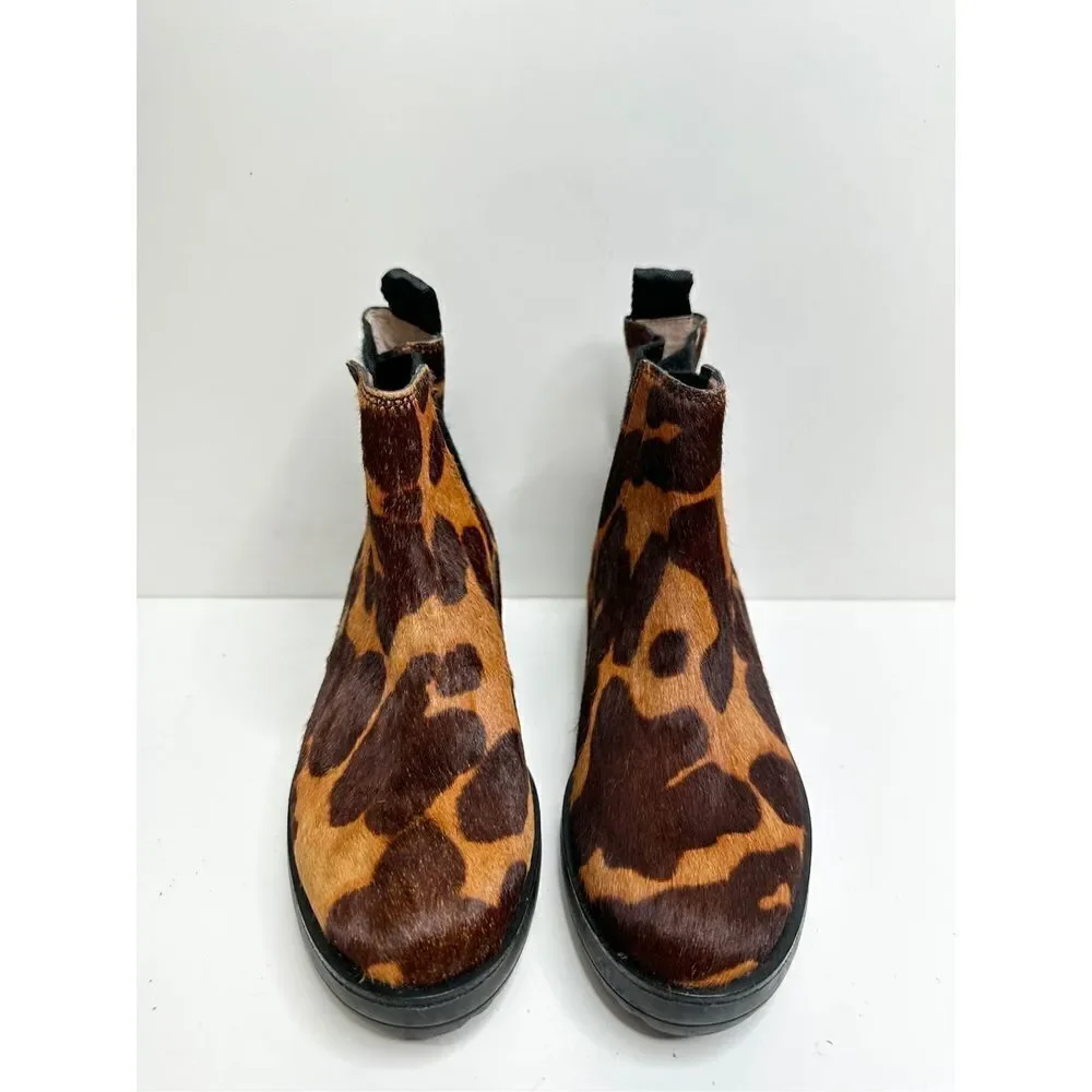 Louise et Cie Zareb Genuine Calf Hair‎ Womens 5.5 Platform Bootie Cognac Boots
